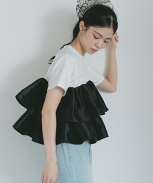 ティアードフリルペプラムTシャツ