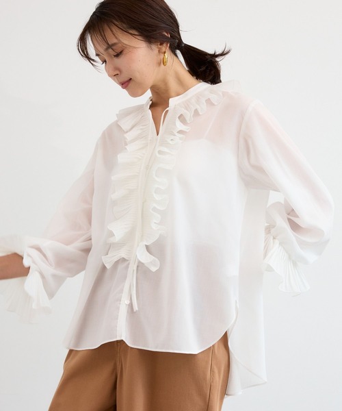 BARNYARDSTORM（バンヤードストーム）の「BARNYARDSTORM / フリルフルフルブラウス【『ネルソンさん』YouTubeご紹介アイテム】（シャツ/ブラウス・レディース・ホワイト/ブラック・FREE）」の14枚目の写真