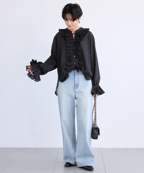 BARNYARDSTORM（バンヤードストーム）の「BARNYARDSTORM / フリルフルフルブラウス【『ネルソンさん』YouTubeご紹介アイテム】（シャツ/ブラウス・レディース・ホワイト/ブラック・FREE）」の9枚目の写真