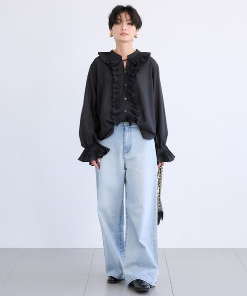 BARNYARDSTORM（バンヤードストーム）の「BARNYARDSTORM / フリルフルフルブラウス【『ネルソンさん』YouTubeご紹介アイテム】（シャツ/ブラウス・レディース・ホワイト/ブラック・FREE）」の10枚目の写真