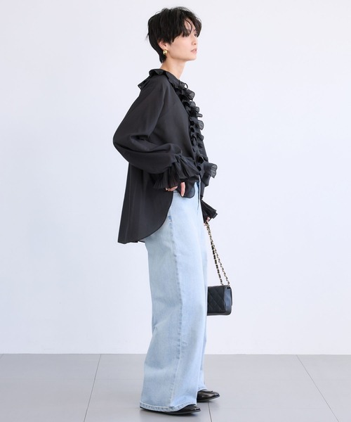 BARNYARDSTORM（バンヤードストーム）の「BARNYARDSTORM / フリルフルフルブラウス【『ネルソンさん』YouTubeご紹介アイテム】（シャツ/ブラウス・レディース・ホワイト/ブラック・FREE）」の11枚目の写真