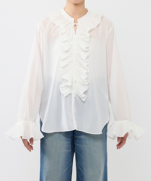 BARNYARDSTORM（バンヤードストーム）の「BARNYARDSTORM / フリルフルフルブラウス【『ネルソンさん』YouTubeご紹介アイテム】（シャツ/ブラウス・レディース・ホワイト/ブラック・FREE）」の19枚目の写真