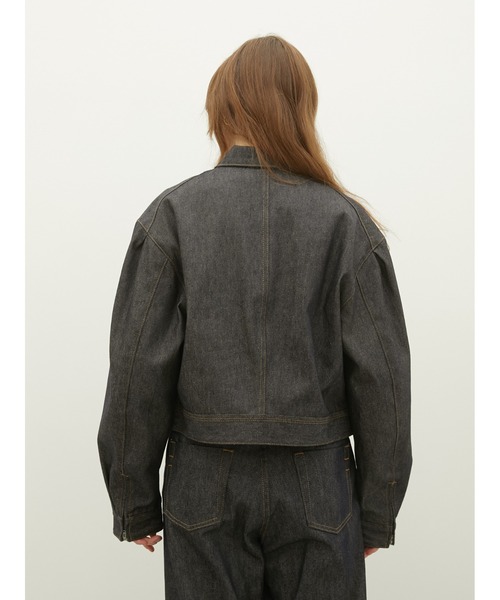 LA PEAU DE GEM（ラポドゥジェム）の「【LA PEAU DE GEM】box denim blouson/ボックスシルエットデニムブルゾン（デニムジャケット・レディース・ブルー・FREE）」の8枚目の写真