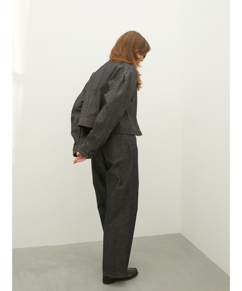 LA PEAU DE GEM（ラポドゥジェム）の「【LA PEAU DE GEM】box denim blouson/ボックスシルエットデニムブルゾン（デニムジャケット・レディース・ブルー・FREE）」の13枚目の写真