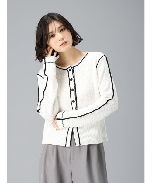 fifth(フィフス)の「配色ライン入りカーディガン(カーディガン/ボレロ・レディース・オフホワイト・M)」の22枚目の写真