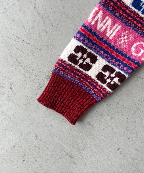 GANNI(ガニー)の「GANNI Logo wool mix o-neck pullover(ニット/セーター・レディース・マルチ・X-SMALL)」の3枚目の写真