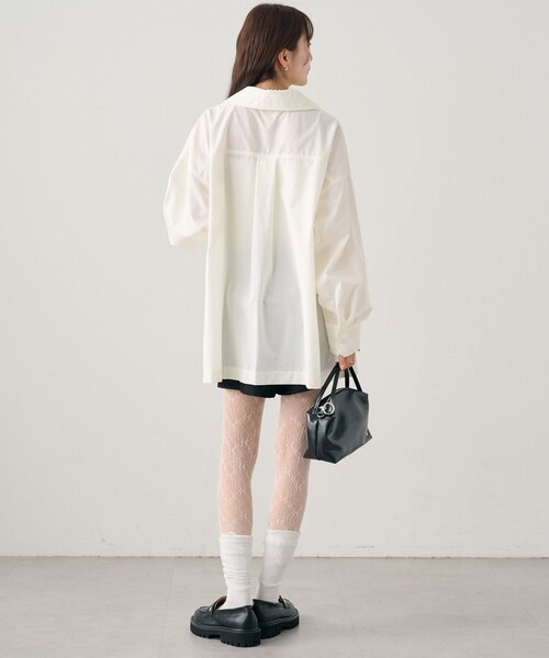 mystic（ミスティック）の「襟付きスキッパーシャツ（シャツ/ブラウス・レディース・ブルー/オフホワイト/イエロー・FREE）」の11枚目の写真