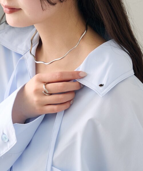 mystic（ミスティック）の「襟付きスキッパーシャツ（シャツ/ブラウス・レディース・ブルー/オフホワイト/イエロー・FREE）」の15枚目の写真