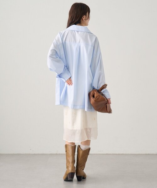 mystic（ミスティック）の「襟付きスキッパーシャツ（シャツ/ブラウス・レディース・ブルー/オフホワイト/イエロー・FREE）」の19枚目の写真