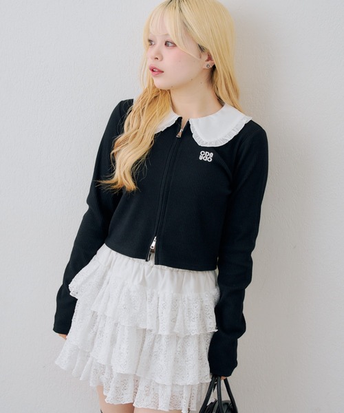 フリル衿ドッキングWZIP（Tシャツ/カットソー）｜continuer de NICE