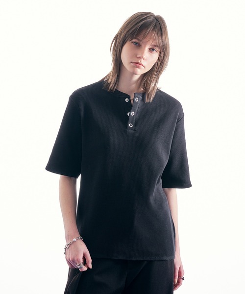 SELLE GLANT(セレグランテ)の「HENRY NECK THERMAL TSHIRT/ヘンリーネックサーマルTシャツ(Tシャツ/カットソー・メンズ・グレー/ボルドー/ブラック・LARGE/SMALL/MEDIUM)」の7枚目の写真