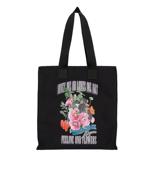 MSGM(エムエスジーエム)の「MSGM FLOWER CATS キャンバストートバッグ(トートバッグ・レディース・ブラック・ONE SIZE)」の1枚目の写真