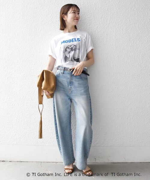 GOOD ROCK SPEED(グッドロックスピード)の「GOOD ROCK SPEED:〈洗濯機可能〉LPC ロゴ フォト プリント TEE(Tシャツ/カットソー・レディース・チャコールグレー/ライトブルー/ホワイト・MEDIUM/LARGE)」の4枚目の写真