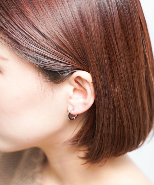 ARCHIVER(アーカイバ)の「ステンレス クロームフープピアス(ピアス(両耳用)・レディース・ブラック・FREE)」の6枚目の写真