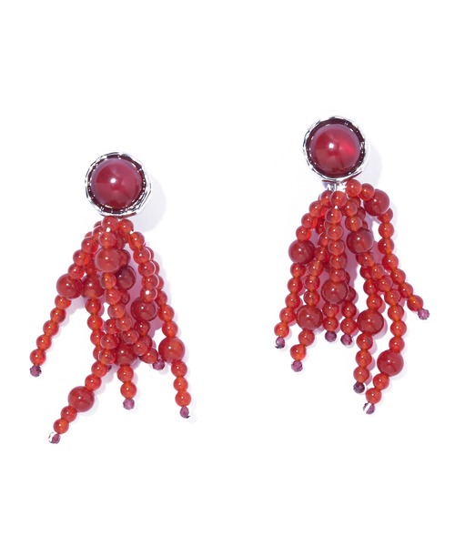 IRIS47(イリスフォーセブン)の「【IRIS 47】tarantella red agate earring/タランテラ レッドアゲート イヤリング BO250(イヤリング・レディース・レッド・FREE)」の1枚目の写真