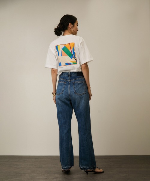 SALON adam et rope'（サロン アダム エ ロペ）の「COTTON USAセミフレアデニム 4（デニムパンツ・レディース・ブルー系その他6/サックスブルー・X-SMALL/S/M）」の3枚目の写真