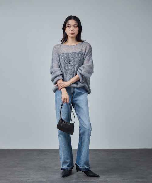 SALON adam et rope'（サロン アダム エ ロペ）の「COTTON USAセミフレアデニム 4（デニムパンツ・レディース・ブルー系その他6/サックスブルー・X-SMALL/S/M）」の6枚目の写真