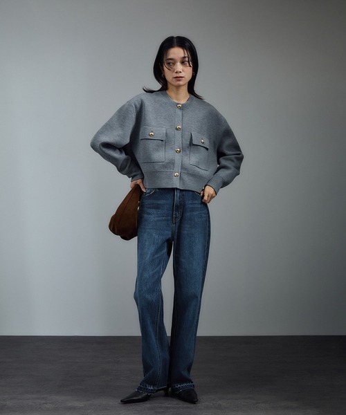 SALON adam et rope'（サロン アダム エ ロペ）の「COTTON USAセミフレアデニム 4（デニムパンツ・レディース・ブルー系その他6/サックスブルー・X-SMALL/S/M）」の18枚目の写真