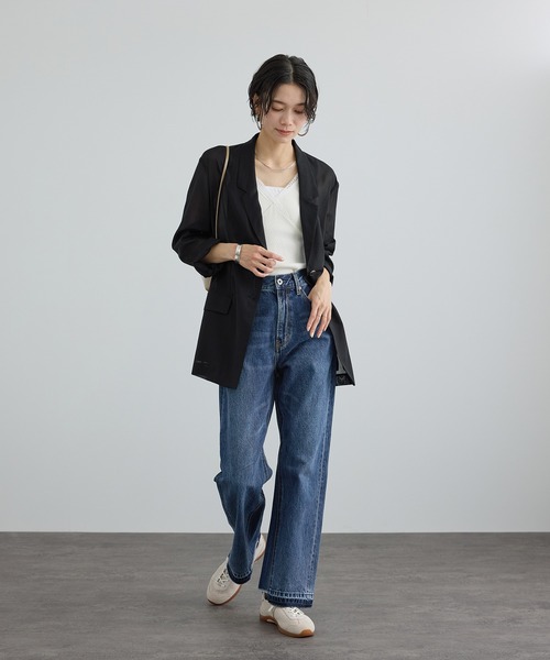 SALON adam et rope'(サロン アダム エ ロペ)の「COTTON USAセミフレアデニム 4(デニムパンツ・レディース・ブルー系その他6/サックスブルー・X-SMALL/S/M)」の4枚目の写真