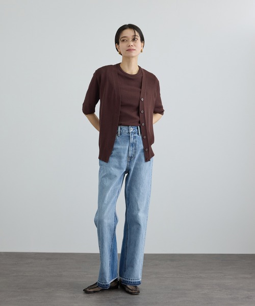 SALON adam et rope'(サロン アダム エ ロペ)の「COTTON USAセミフレアデニム 4(デニムパンツ・レディース・ブルー系その他6/サックスブルー・X-SMALL/S/M)」の7枚目の写真