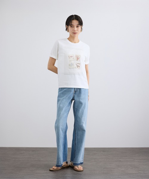 SALON adam et rope'(サロン アダム エ ロペ)の「COTTON USAセミフレアデニム 4(デニムパンツ・レディース・ブルー系その他6/サックスブルー・X-SMALL/S/M)」の17枚目の写真