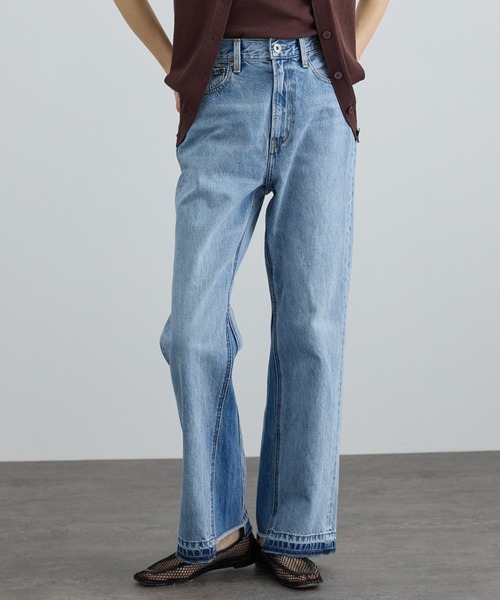 SALON adam et rope'(サロン アダム エ ロペ)の「COTTON USAセミフレアデニム 4(デニムパンツ・レディース・ブルー系その他6/サックスブルー・X-SMALL/S/M)」の18枚目の写真