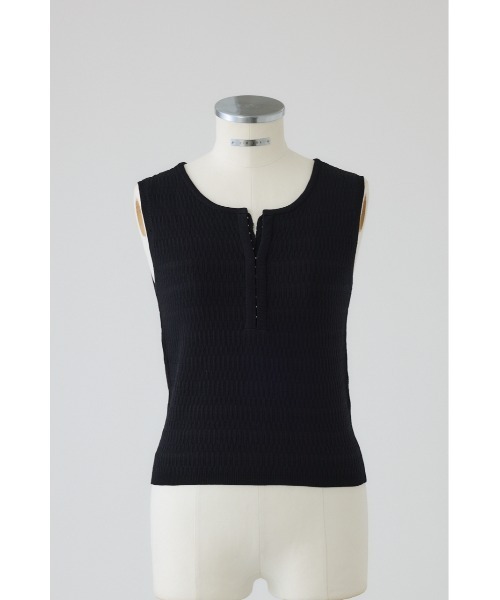 RIM.ARK（リムアーク）の「【PRE ORDER】Round neck hook tank ラウンドネック フック タンク（タンクトップ・レディース・ライトカーキ/アイボリー/ブラック/グレー・FREE）」の2枚目の写真