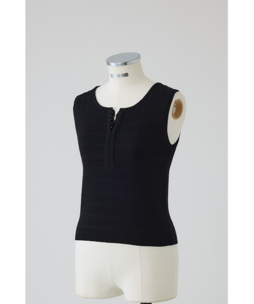 RIM.ARK（リムアーク）の「【PRE ORDER】Round neck hook tank ラウンドネック フック タンク（タンクトップ・レディース・ライトカーキ/アイボリー/ブラック/グレー・FREE）」の5枚目の写真