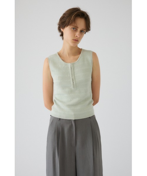 RIM.ARK（リムアーク）の「【PRE ORDER】Round neck hook tank ラウンドネック フック タンク（タンクトップ・レディース・ライトカーキ/アイボリー/ブラック/グレー・FREE）」の18枚目の写真