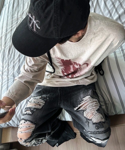 COSYHARU（コシハル）の「タイムマーガレット長袖Tシャツ（Tシャツ/カットソー・メンズ・オートミール・FREE）」の4枚目の写真