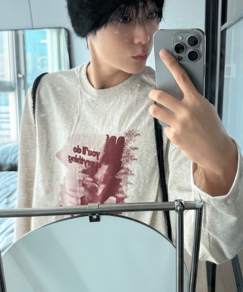 COSYHARU（コシハル）の「タイムマーガレット長袖Tシャツ（Tシャツ/カットソー・メンズ・オートミール・FREE）」の7枚目の写真
