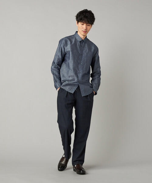 COMME CA MEN(コムサメン)の「リネンダンガリー レギュラーカラーシャツ(シャツ/ブラウス・メンズ・ブルー/ネイビー・M/L/S)」の5枚目の写真