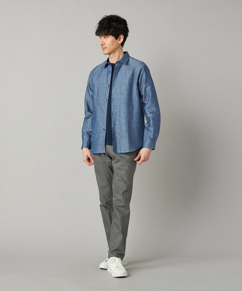 COMME CA MEN(コムサメン)の「リネンダンガリー レギュラーカラーシャツ(シャツ/ブラウス・メンズ・ブルー/ネイビー・M/L/S)」の7枚目の写真