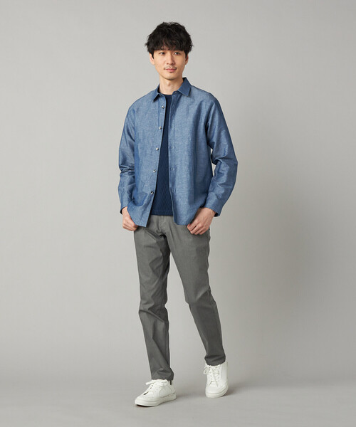 COMME CA MEN(コムサメン)の「リネンダンガリー レギュラーカラーシャツ(シャツ/ブラウス・メンズ・ブルー/ネイビー・M/L/S)」の8枚目の写真