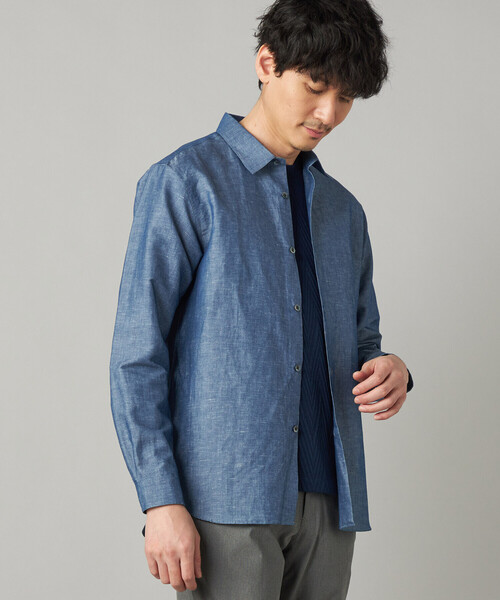 COMME CA MEN(コムサメン)の「リネンダンガリー レギュラーカラーシャツ(シャツ/ブラウス・メンズ・ブルー/ネイビー・M/L/S)」の10枚目の写真