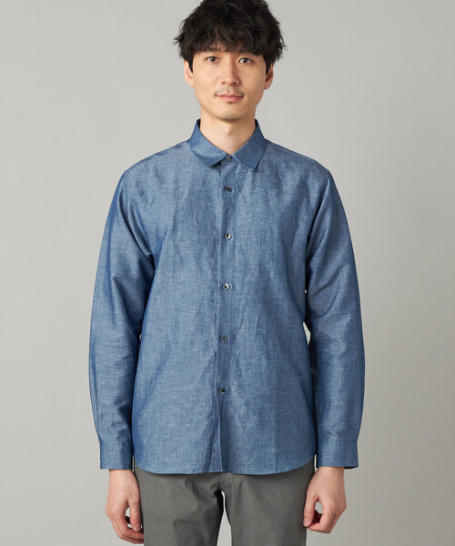 COMME CA MEN(コムサメン)の「リネンダンガリー レギュラーカラーシャツ(シャツ/ブラウス・メンズ・ブルー/ネイビー・M/L/S)」の11枚目の写真