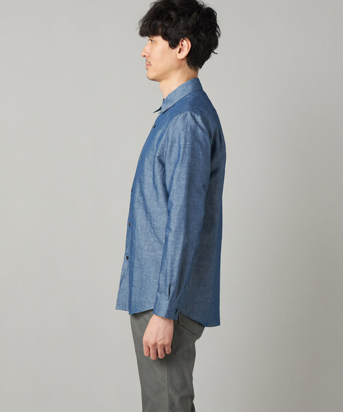 COMME CA MEN(コムサメン)の「リネンダンガリー レギュラーカラーシャツ(シャツ/ブラウス・メンズ・ブルー/ネイビー・M/L/S)」の12枚目の写真