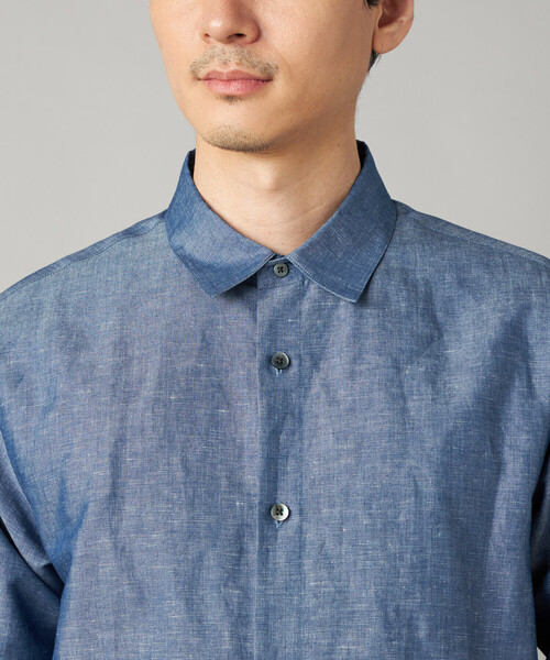 COMME CA MEN(コムサメン)の「リネンダンガリー レギュラーカラーシャツ(シャツ/ブラウス・メンズ・ブルー/ネイビー・M/L/S)」の14枚目の写真