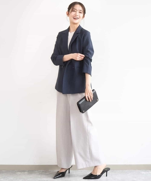 MK MICHEL KLEIN（エムケーミッシェルクラン）の「2wayネックデザインポンチカットソー/接触冷感/UVカット/洗える（Tシャツ/カットソー・レディース・ベージュ/ブラック・38）」の11枚目の写真
