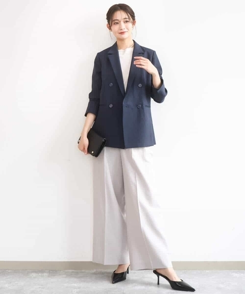 MK MICHEL KLEIN（エムケーミッシェルクラン）の「2wayネックデザインポンチカットソー/接触冷感/UVカット/洗える（Tシャツ/カットソー・レディース・ベージュ/ブラック・38）」の12枚目の写真