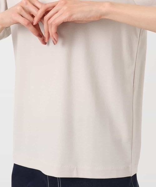MK MICHEL KLEIN（エムケーミッシェルクラン）の「2wayネックデザインポンチカットソー/接触冷感/UVカット/洗える（Tシャツ/カットソー・レディース・ベージュ/ブラック・38）」の6枚目の写真