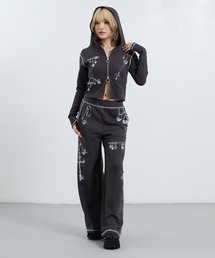 ANAP（アナップ）の「アクセサリープリント Wジップ リブパーカー × スウェット セットアップ（アンサンブル）」