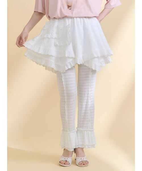 merry jenny(メリージェニー)の「ストレッチティアードフリルパンツ(その他パンツ・レディース・その他1/オフホワイト・FREE)」の1枚目の写真