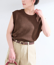 Koko Browwn様❣️ロッソ✨ネイビーのリネン薄手ニット William Lockie | Cocoa Brown Lambswool Sleeveless Cardigan | Fine