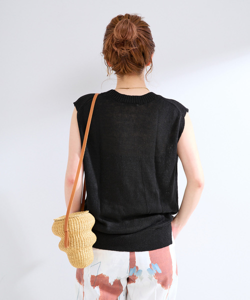 B.C STOCK(ベーセーストック)の「手洗い可 / FRENCH ICY LINEN フレンチプルオーバー(ニット/セーター・レディース・レッド/ブラウン/ホワイト/ブラック・FREE)」の11枚目の写真
