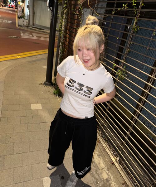 PEID（ペイド）の「PD 533 スリムフィット半袖Tシャツホワイト（Tシャツ/カットソー・レディース・ホワイト・3/1/2）」の3枚目の写真