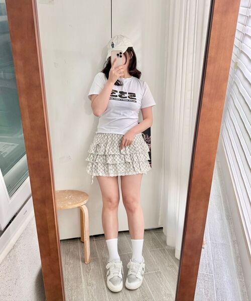 PEID（ペイド）の「PD 533 スリムフィット半袖Tシャツホワイト（Tシャツ/カットソー・レディース・ホワイト・3/1/2）」の2枚目の写真