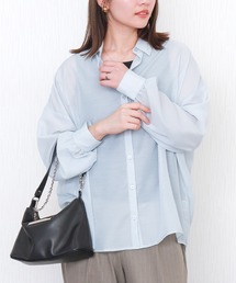タンクセットオーバーサイズ長袖シアーシャツ