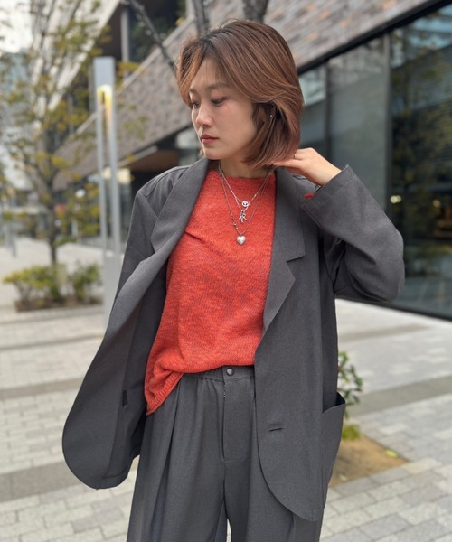 soglia(ソリア)の「soglia/ソリア RELAXING MELANGE JACKET(テーラードジャケット・レディース・グレー/チャコールグレー・S)」の10枚目の写真