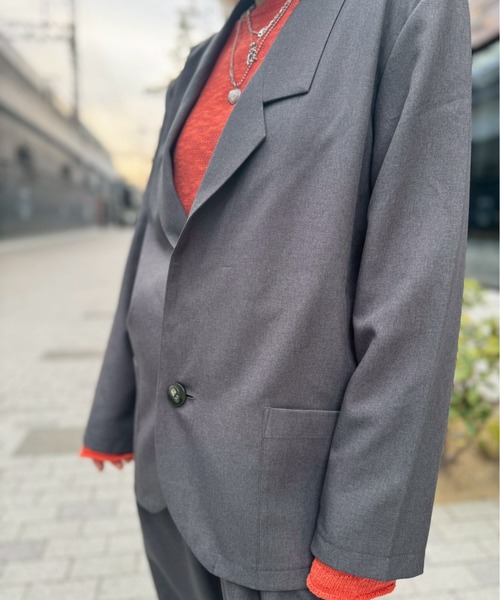 soglia(ソリア)の「soglia/ソリア RELAXING MELANGE JACKET(テーラードジャケット・レディース・グレー/チャコールグレー・S)」の14枚目の写真